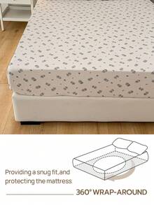 1pc Bohemian Style Wrinkle Texture Mattress Protector Cover, Deep Pocket Design, Soft & Breathable, Fits Various Bed Sizes - Multicolor - View 6