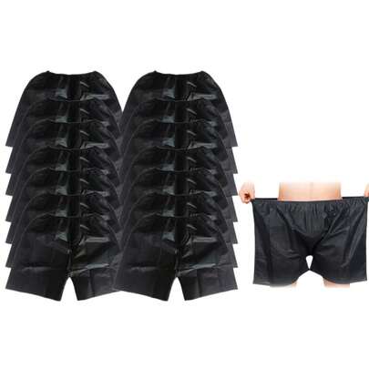 10 chiếc quần lót cotton dùng một lần màu đen, tiện dụng cho du lịch, công tác, chống thấm nước, hoạt động ngoài trời, quần lót trơn, đồ lót.
