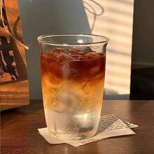 Tazas de vidrio transparentes INS, taza de café fría a rayas creativas, jugo de hielo, cóctel, taza para beber, botella de copa de vino y agua - G-300ml - Ver 1
