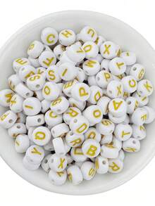 300 Alphabet Letter Or Symbol Beads 7x4mm Bracelets And Necklaces Costume Jewelry - Multicolor - View 2