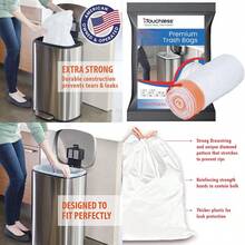 iTouchless - s altas para latas 8 galones resistentes revestimientos para cubos cocina baño para reciclaje de basura en la oficina hogar 40 unidades transparente - Bolsa de basura - Ver 1