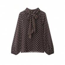 KONDALA, blusa de lunares a la moda para Mujer, pajarita, camisa con cuello redondo, nueva moda 2026, blusa elegante para fiesta de vacaciones de primavera y verano para Mujer - como en la imagen - Ver 3
