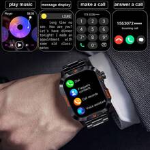 Reloj inteligente para hombres de 2.01 pulgadas con linterna LED, pantalla grande HD, llamadas inalámbricas y notificaciones de SMS, múltiples modos deportivos, aleación de zinc, reloj inteligente para deportes al aire libre, compatible con iOS y Android - Multicolor - Ver 4