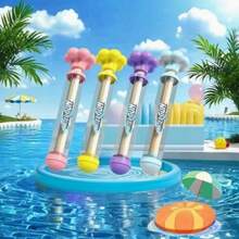 1PC/4pcs/ Fireworks Pull-Out Water Gun Summer Swimming Party Lawn Interactive Water Spray Summer Swimming Party Lawn Interactive Water Spra…Toy Water Park Beach Summer Water Sprinkle Gift,Pool Toys,Toy Gun(Suitable For Ages 3+) - Multicolor - View 7
