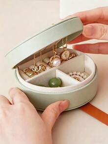 1 hộp đựng trang sức di động nhỏ gọn dành cho nữ, hộp đựng trang sức đơn giản dùng trong nhà, hộp đựng đồ du lịch, hộp đựng mini cao cấp cho bông tai, hộp đựng trang sức du lịch có khóa kéo cho bông tai, nhẫn, dây chuyền, vòng tay, túi đựng mỹ phẩm di động, đồ dùng học tập, đồ dùng cần thiết khi đi du lịch, đồ dùng ký túc xá nữ. - Nhiều màu - Xem 3