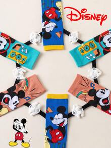Disney 1/3双装迪士尼3D牵手图案儿童长筒袜，时尚儿童高筒袜，优质礼品袜，迪士尼返校季小粉丝必备，透气吸汗，休闲百搭，卡通图案，适合送礼和日常穿着 - 彩色 - 查看 4