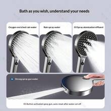 1pc High Pressure Handheld Shower Head, Sliding Switch Water Flow, Button Spray, Multiple Water Modes, Suitable For Bathroom, Shower, Bathing - Home Use - Handheld Shower Head - View 5
