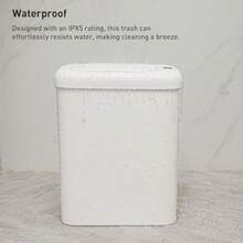 EKO - cubeta de basura automático para baño con tapa 2.6 galones delgado sin tacto cubeta de basura con sensor de movimiento impermeable para baño oficina cocina color blanco - Blanco - Ver 6