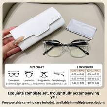 Luxury Transparent Cat-Eye Reading Glasses For Women, Crystal Acetate Frame With Gold Chain Decoration, Oversized Designer Reading Glasses +1.0 To +4.0,  Crystal Frame Fashion Glasses, Vintage Modern Elegant - C2 - View 2
