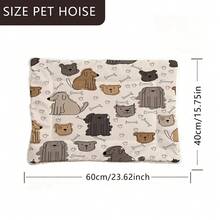 1 pieza Cojín de cama suave para mascotas con pintura artística de cachorro, esterilla lavable para jaula de perro apta para perros pequeños/medianos/grandes, esterilla reversible para cama de gato, para uso en las 4 estaciones - Multicolor - Ver 7