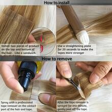Tape In Hair Extensions Human Hair Real Natural Hair Colored #8/613 European Straight Blonde Skin Weft Adhesives Remy Hair Extension - S8/613 - View 11
