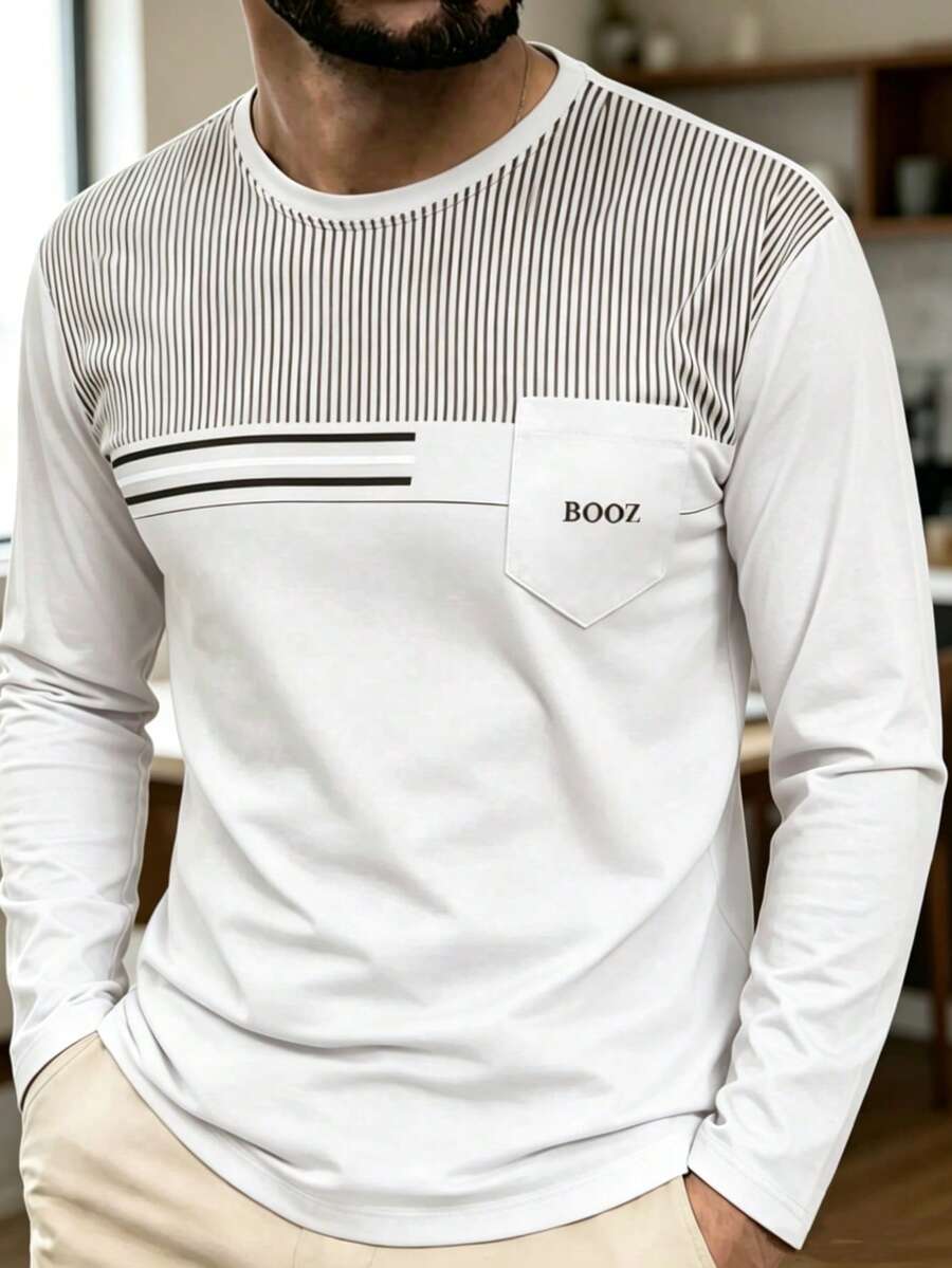 BOOZ Long-Sleeved T-Shirt With Pocket - White - View 1