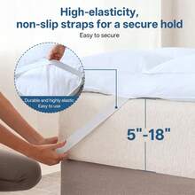 AVXLRQ Extra-Thick Mattress Cover With Cushioning Layer - Spill-Proof & Stain-Resistant Bed Topper, Machine Washable Breathable Suitable For Bedrooms, Dorm Beds, Rooms, Care - Fit For All Mattresses,Mattress Protector - 黑色 - 查看 5