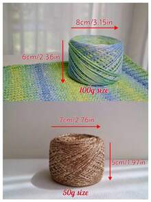50g Hilo de crochet metálico dorado y plateado, brillante y hueco, hilo de bordado de encaje teñido a mano, adecuado para bolsos y muñecas DIY - Multicolor - Ver 5