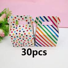 10/30 hộp quà cưới sọc cầu vồng và chấm bi, hộp giấy mini gấp gọn sáng tạo, hộp quà kẹo cưới, hộp quà tinh tế cho tiệc sinh nhật, đám cưới, tiệc theo chủ đề. - Xem 7