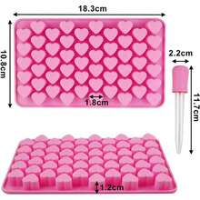 Bộ 5 khuôn silicon hình trái tim/gấu - Chống dính + 2 ống nhỏ giọt, thích hợp cho việc làm bánh DIY và thủ công, khuôn làm kẹo sô cô la hình trái tim, khuôn làm kẹo ngày Valentine. - Nhiều màu - Xem 2