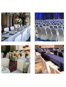 10/30pcs White Elastic Chair Covers For Wedding, Hotel, Banquet, Reusable Spandex Chair Slipcovers For Graduation Ceremony - White - View 7