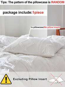 1pc White Cutout Diamond Geometric Pattern Jacquard Pillowcase, Nordic Minimalist Unique Polyester Decorative Throw Pillow Cover, Suitable For All Seasons, Home Decor Cushion Cover, Machine Washable, No Filling Included - White - View 4