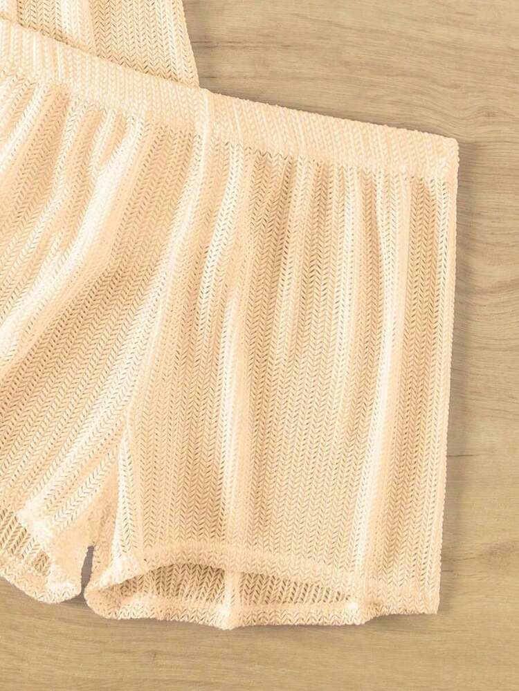 Costavie Women's 2 Piece Set/Blouse And Shorts Set - 杏 - 查看 3