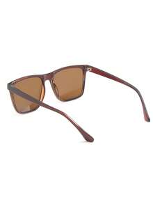 1 par de gafas de moda de alta gama con montura cuadrada y tintada degradada para hombres - A través del té - Ver 3