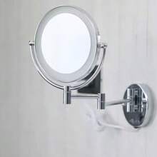 Espejo para Baño con Luz LED Espejo de Maquillaje con Aumento 1X/5X Antiempañante y Giratorio 360° Espejo Redondo con Brazo Extensible y Luz Blanca Regulable Recargable para Tocador - como en la imagen - Ver 6
