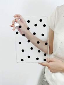 1pc Black Polka Dot Transparent Protective Case, Covers, Anti-Drop Clear TPU Protective Cover, Ultra-Thin Lightweight, Suitable For Multiple Models, Suitable For Students And Office Workers, Simple Style Gift For Yourself Or Loved Ones, Compatible With IPad 10/9/8/7, Air 5/4/3, Pro 11/12.9 Inch, Tablet Accessories, For Tablet, Quick Ship. - Clear - View 18