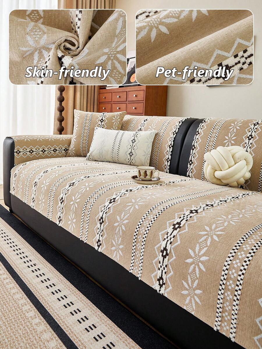 1 Đệm ghế sofa cao cấp, chất liệu chenille, thiết kế chống trượt, sử dụng được cả bốn mùa, có thể giặt máy, thân thiện với thú cưng và chống bám bẩn, phù hợp với sofa ghép mô-đun 1-4 chỗ ngồi. - Lạc đà - Xem 1
