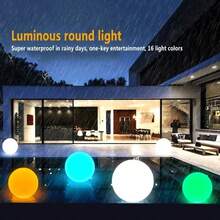 1pc 15cm RGB Remote Control LED Globe Light, Waterproof Outdoor Garden Lawn Ground Lamp, Reusable For Pool, Wedding, Party, Holiday, Home Decor - Style a - View 4