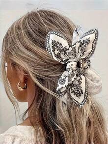 1pc Retro Colorful Abstract Pattern Hair Clip, Bohemian Style Hair Accessory Suitable For Thick Hair, Holiday Hair Decor - Multicolor - View 5