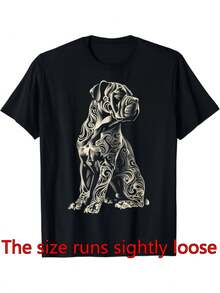 Camiseta de perro de caña Corso de las mujeres - camiseta gráfica de raza de mastifón italiano, camiseta de cuello redondo casual con impresión de caña Corso, regalo lavable en máquina adecuado para las estaciones para los propietarios de perros y amantes de la raza italiana - Negro - Ver 2
