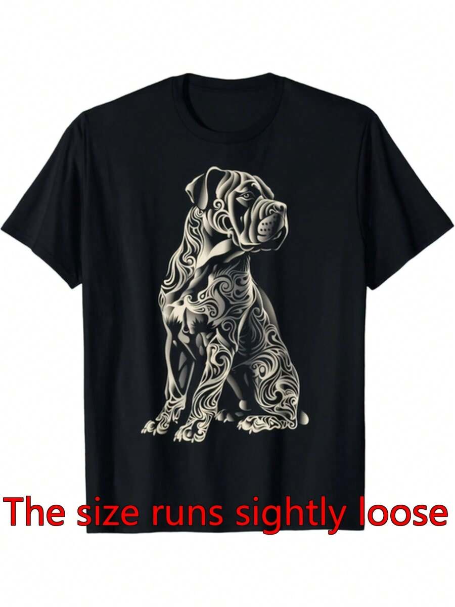 Camiseta de perro de caña Corso de las mujeres - camiseta gráfica de raza de mastifón italiano, camiseta de cuello redondo casual con impresión de caña Corso, regalo lavable en máquina adecuado para las estaciones para los propietarios de perros y amantes de la raza italiana