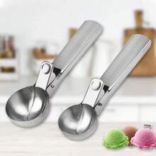 2Pcs Retractable Ball Scooper, Stainless Steel For Ice Cream, Fruit And Desserts, Home & Commercial Use - Large - 2pcs - View 2