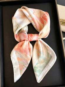 1 chiếc khăn vuông mỏng nhẹ in họa tiết retro dành cho nữ, kiểu dáng Bohemian, chất liệu chiffon, thích hợp cho mặc hàng ngày và đi chơi vào mùa xuân/hè. - Nhiều màu - Xem 1