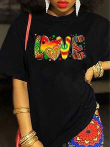 1 Piece Short-Sleeved T-Shirt With Round Neck And "Save The Drama For Your Mama" Print, 180g, 100% Cotton - Đen 3 - Xem 12