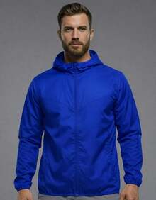 Men's Windbreaker Jacket With Side Pockets, Lightweight, Comfortable, Casual Style - 藍色 - 查看 1