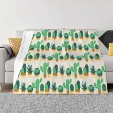 Cactus Print An Ultra-Soft Micro Fleece Blanket - 1 - View 1