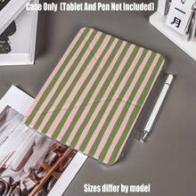 Vertical Striped Y-Fold High Transparency Acrylic Protective Case With Pen Slot. Suitable For IPad, 5/6Pro, 7Pro, SE/Pro; MatePad Full Size, Honor V9/X9/GTPro Full Series; S6Lite/S7/S8/S9/S10/A8/A9 Full Series Tablet Protective Case. - Multicolor - View 1
