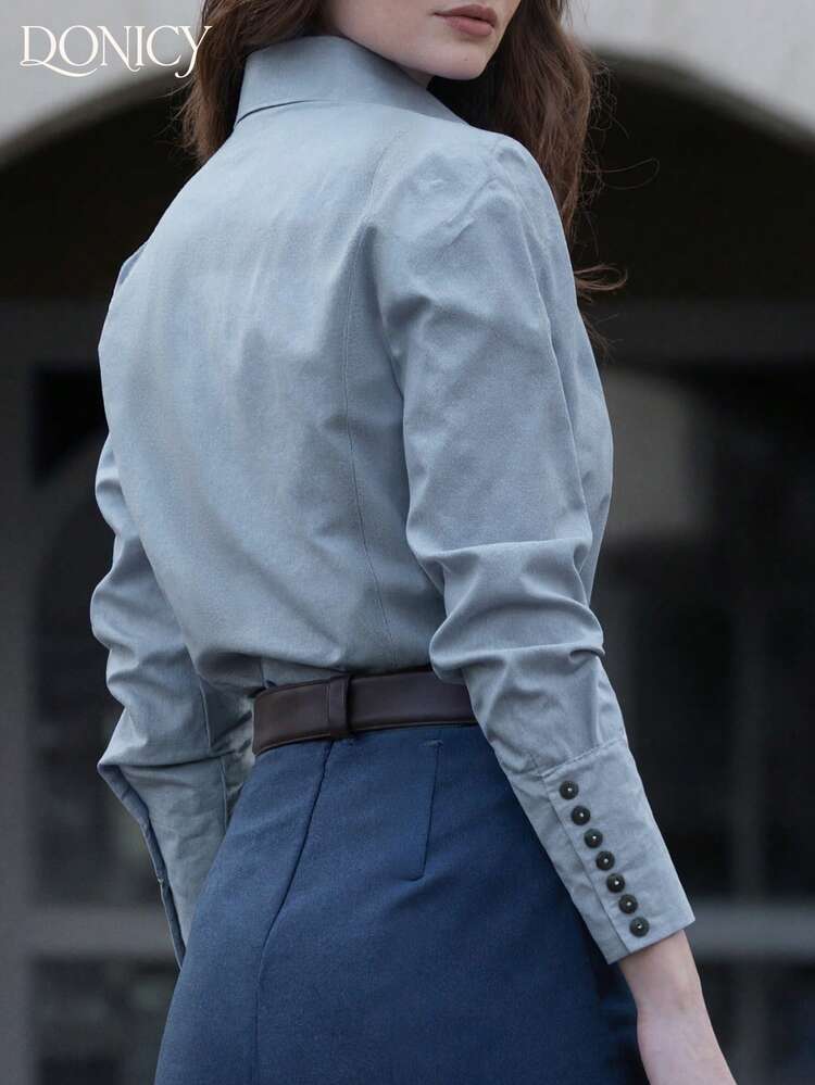 Women Blouses & Shirts - Blue - View 1