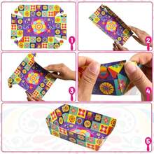 DMexican Fiesta Paper Food Serving Trays 60 Pcs Disposable Cinco De Mayo Food Snack Taco Nacho Bowls Plates Containers Festival Birthday Party Plies Decorations - Nhiều màu - Xem 4