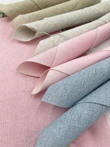 4pcs 25cm X 25cm Linen-Like Fabric, Soft Muted Tones In Pink, Beige, Blue & White, Suitable For Embroidery, Traditional Clothing, Holiday Decor, Gift Wrapping And Various Craft Projects - Imitation Linen - View 7