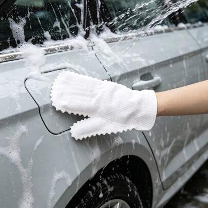 10 piezas Kit de lavado de coche, guantes de lavado de fibra ultrafina, guantes de limpieza interior y exterior del coche sin rayar, herramientas de lavado de coche multiusos