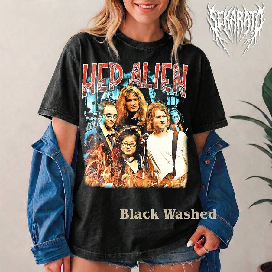 Vintage Style Hep Alien Band Tee HA12 - Black - View 1