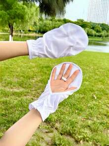 1/3 Pairs Random Summer Short/Long Arm Sleeve Covers, Ice Silk Mesh Thin Arm Sleeves, Suitable For Driving, Outdoor Activities, Beach Vacation, With Anti-Slip And Quick-Dry Features, Wrist Sleeve Design - Multicolor - View 16