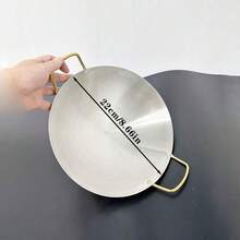 1 chiếc nồi thép không gỉ siêu dày, dùng cho bếp cồn, thương mại, lẩu nhỏ, hải sản, lẩu khô, nhà hàng, nồi đất nung. - Xem 10