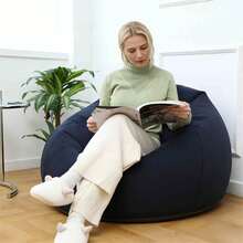 Kursi Santai Lipat, Sofa Bean Bag Bulat Modern dengan Bantalan Tebal, Sofa Tunggal Portabel Aneka Warna, Cocok untuk Rumah, Teras, Taman, dan Bersantai Saat Berkemah - Gaya kasual - View 2