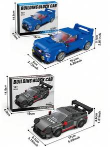 300/350/400 piezas Bloques de construcción de modelo de coche de carreras de ciudad de alta tecnología, adorno de escritorio, DIY creativo y educativo, juego de bloques de construcción 3D para ensamblar, decoración del hogar, regalo de cumpleaños, 1 pieza - Multicolor - Ver 9