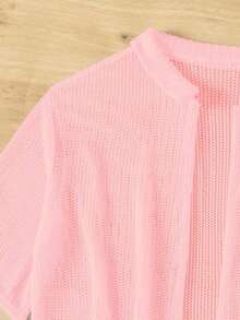 Swim Basics Set cover up unicolor con botón delantero - Rosa - Ver 6