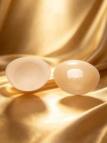 2pcs Soft & Breathable Adhesive Bra Pads, Invisible Lift Cups With High Elasticity Material For Women, Suitable For Sports, Yoga, Party, Photography, Backless Dresses, Swimwear - Apricot - View 1