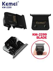 Cuchilla de repuesto para cortadora de pelo eléctrica KM-2299, Juego de accesorios de cuchilla de repuesto para cortadora de pelo, Cuchilla de repuesto original de fábrica para cortadora de pelo Kemei, 1 set - Negro - Ver 3