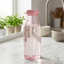 Garrafinha De Agua Milk Plástico 580ml Infantil Squeeze Escolar Crianças Volta às Aulas Viagem Cores - Visão 7